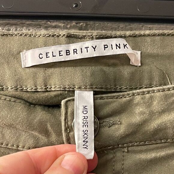 Celebrity Pink 13/31 Olive Green Mid-rise Skinny Pants - Picture 5 of 10